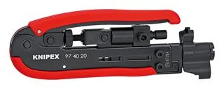 לוחץ דחיסה מקצועי לכבלים קואקסיאליים - KNIPEX 97 40 20 SB