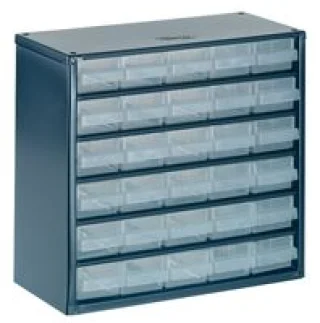 ארונית פלדה לאחסון רכיבים - 30 מגירות - 306X282X150MM