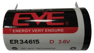 סוללת ליתיום עם תגיות הלחמה - D 3.6V