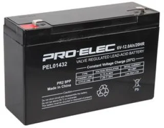 מצבר עופרת נטען - PRO ELEC ES6-12 - 6V 12AH