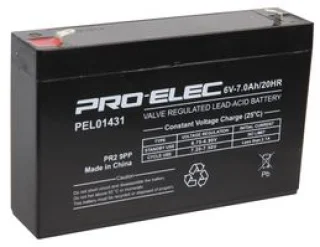 מצבר עופרת נטען - PRO ELEC ES6-7 - 6V 7AH