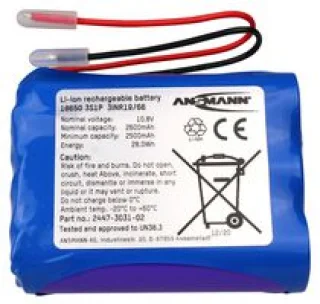 סוללת ליתיום נטענת עם חוטי הלחמה - 11.1V / 2.6AH