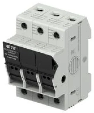 מחזיק נתיך 30A 600V, 3 נתיכים, מודולרי למסילת DIN, Class CC