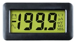 מד תצוגה (פנל מטר) דיגיטלי - 3.5 ספרות - 12.7MM - NEGATIVE RAIL