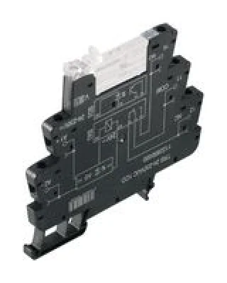 ממסר אלקטרוני עם תושבת לפס דין - 24VAC ~ 230VAC SPDT 6A