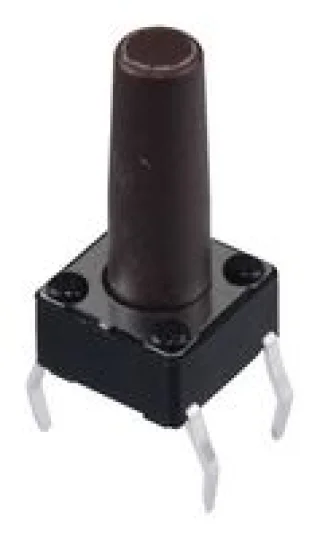 מפסק לחיצה למעגל מודפס - SPST N/O 6.0X6.0MM - ראש ארוך
