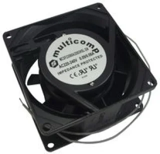 מאוורר צירי AC 220-240V, 80mm מרובע, מיסב שרוול, 30CFM