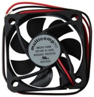 מאוורר צירי DC 12V 50mm 13CFM - מיסב Sleeve - מרובע