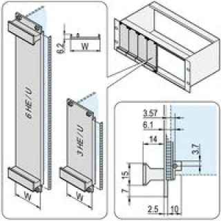 פנל קדמי מסוכך למארז 19 אינץ' - 133.35MM X 40.64MM - 3U
