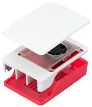 מארז ל-Raspberry Pi 5 Model B - פלסטיק אדום-לבן