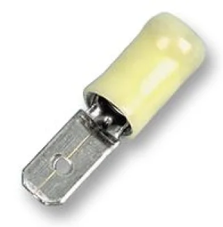 נעל כבל חרב 6.3MM - צהוב - 100 יחידות