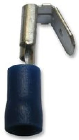 נעל כבל נקבה + לשונית 6.3MM - כחול - 100 יחידות