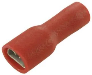 נעל כבל נקבה בידוד מלא 4.8MM - אדום - 100 יחידות