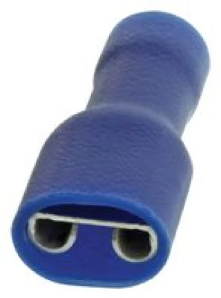 נעל כבל נקבה בידוד מלא 6.3MM - כחול - 100 יחידות