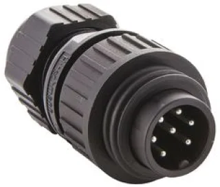מחבר תעשייתי CA6LS - זכר להלחמה לכבל - 6 מגעים + הארקה