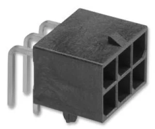 מחבר MOLEX להלחמה למעגל מודפס - סדרת MEGA-FIT - זכר 6 מגעים