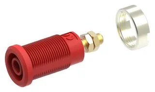 שקע בננה 4MM להברגה לפנל - בידוד אדום - TENMA 72-14166