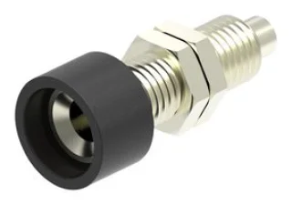 שקע בננה 4MM להברגה לפנל - בידוד שחור - TENMA 72-14134