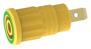 שקע בננה 4MM לנעיצה לפנל - בידוד צהוב / ירוק - TENMA 72-14250