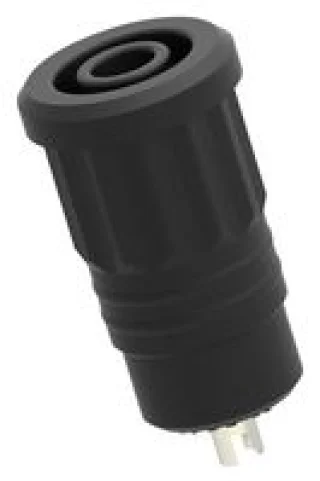שקע בננה מבודד 4MM לדחיפה לפנל - בידוד שחור