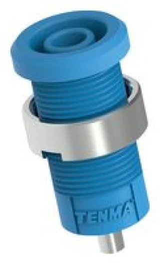 שקע בננה מבודד 4MM להברגה לפנל - בידוד כחול