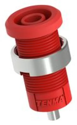שקע בננה מבודד 4MM להברגה לפנל - בידוד אדום