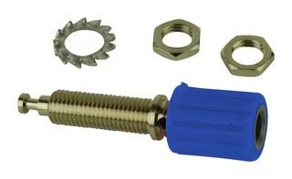 שקע בננה 4MM להברגה לפנל - בידוד כחול