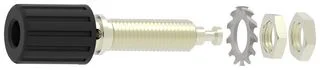 שקע בננה 4MM להברגה לפנל - בידוד שחור