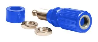 שקע בננה 4MM להברגה לפנל - בידוד כחול