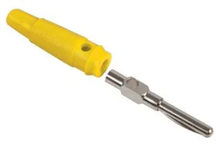 תקע בננה 4MM לכבל - בידוד צהוב