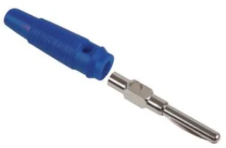 תקע בננה 4MM לכבל - בידוד כחול