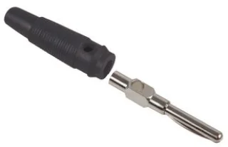 תקע בננה 4MM לכבל - בידוד שחור