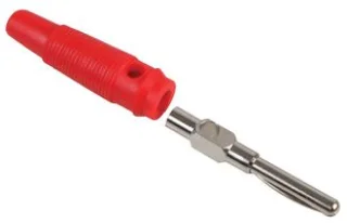 תקע בננה 4MM לכבל - בידוד אדום