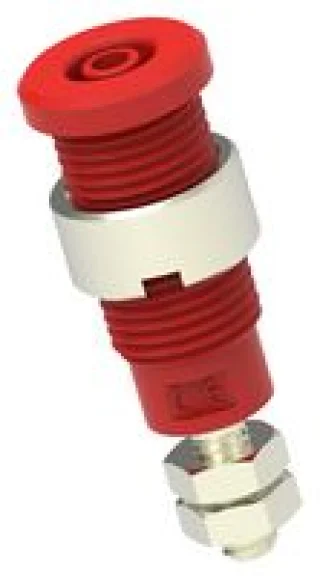 שקע בננה 2MM להברגה לפנל - בידוד אדום - TENMA 72-13976