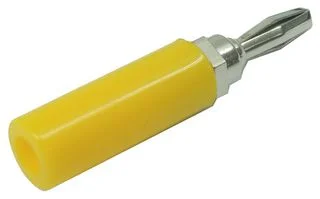 תקע בננה 4MM לכבל - בידוד צהוב