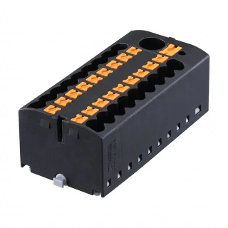 מחבר טרמינל בלוק - PTFIX 6/18X2,5 BK - 19 POLE , 24A , 500V