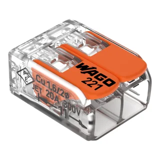 מחבר טרמינל בלוק - CAGE CLAMP 221 - שני מגעים