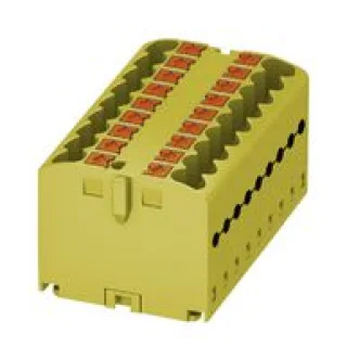 מחבר טרמינל בלוק - PTFIX 18X2,5 YE - 18 POLE , 24A , 500V