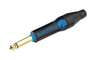 מחבר SWITCH PL 6.35MM זכר להלחמה לכבל - מונו - שחור - AMPHENOL