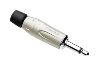 מחבר PL 3.5MM זכר מונו להלחמה לכבל - כסוף - AMPHENOL
