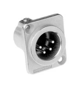 מחבר XLR זכר להלחמה לפנל - 4 מגעים - AMPHENOL AC4MDZ