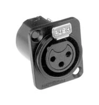 מחבר XLR נקבה להלחמה לפנל - 3 מגעים - AMPHENOL AC3FDZB