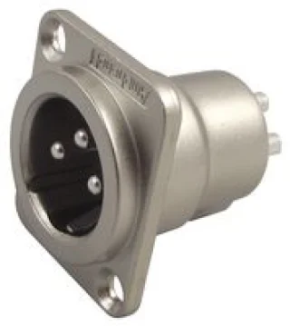 מחבר XLR זכר להלחמה לפנל - 3 מגעים - AMPHENOL AC3MDZ