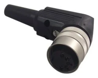 מחבר תעשייתי DIN SV - נקבה זוויתי להלחמה לכבל - 5 מגעים