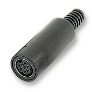 מחבר MINI DIN להלחמה לכבל - נקבה 8 מגעים