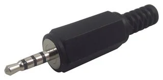 מחבר PL 2.5MM זכר עם 4 מגעים להלחמה לכבל