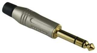 מחבר PL 6.35MM זכר להלחמה לכבל - סטריאו - כסוף