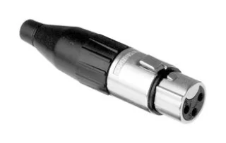 מחבר XLR נקבה להלחמה לכבל - 3 מגעים - AMPHENOL AC3F