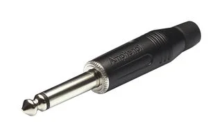 מחבר PL 6.35MM זכר להלחמה לכבל - מונו - שחור - AMPHENOL