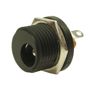 שקע DC מבודד להלחמה לפנל - קוטר פנימי 2.5MM